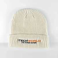Cream Beanie Embroidered
