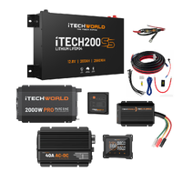 Complete Super Slimline 4WD Dual Battery Kit 200Ah Lithium