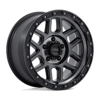 Mesa KM544 17x8.5 5x127 0mm Satin Black Gray Tint Clear Coat